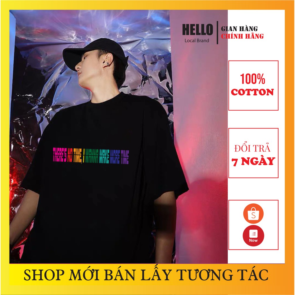 Áo Thun Nữ Nam Form Rộng Unisex Giấu Quần Áo Phông Tay Lỡ Cá Tính In Hình HELLO MORE TIME_Ap37 | BigBuy360 - bigbuy360.vn