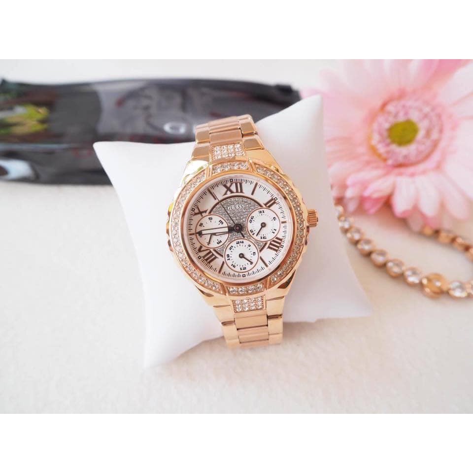 ĐỒNG HỒ NỮ GUESS Women's U0111L3 Rose Gold-Tone Sparkling Watch[Hàng chính hãng_Bảo hành 2 năm]