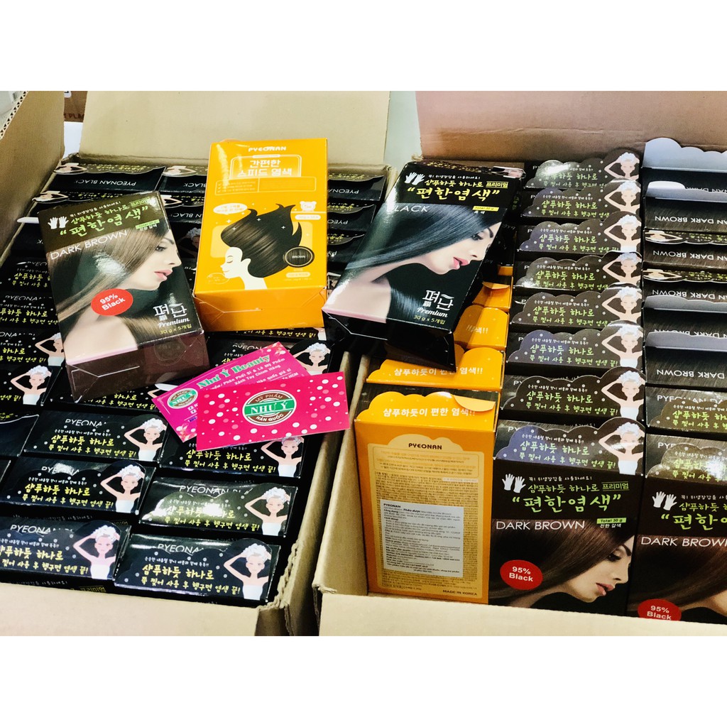(Hộp 5 gói) Thuốc nhuộm tóc thảo dược Pyeonan Hàn Quốc | BigBuy360 - bigbuy360.vn