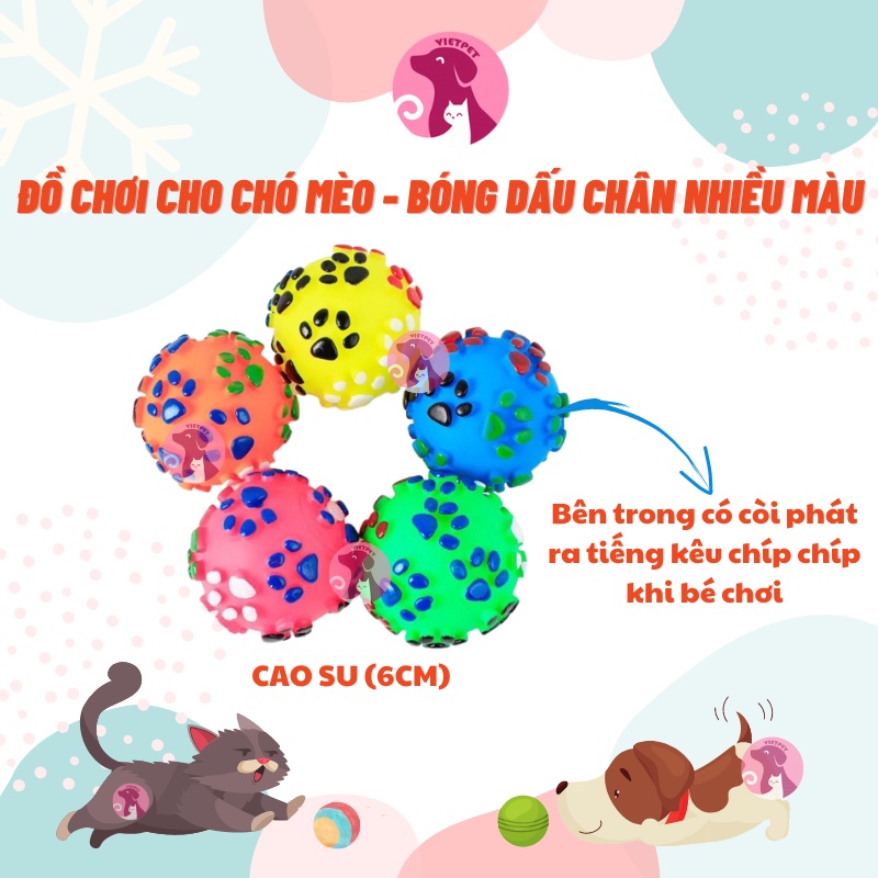 Đồ chơi cho chó mèo - Các loại bóng đẹp &amp; vui giảm stress cho thú cưng - VIETPET (Hàng chất lượng cao)