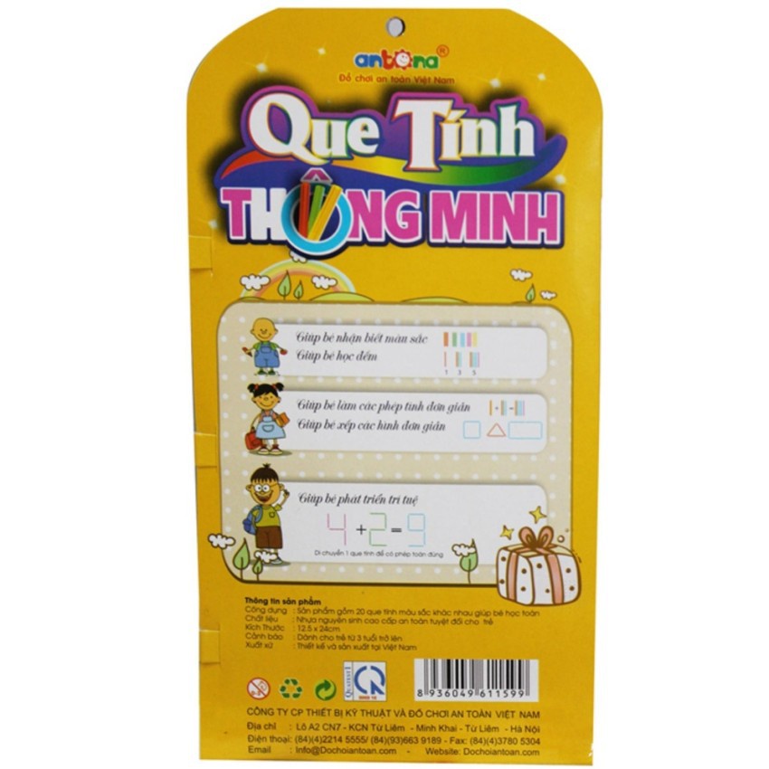 Que tính thông minh No.159 -  ANTONA/MIC Bằng Nhựa Dành Cho Trẻ - Đồ chơi An toàn Việt Nam