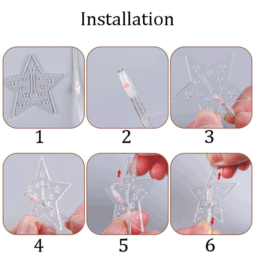 Dây Đèn LED 100 / 200 Bóng Hình Ngôi Sao Trang Trí Rèm Cửa