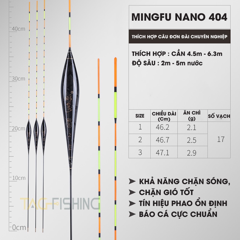 Phao Câu Đơn Đài - MingFu Nano 404 ( Vân Đá )