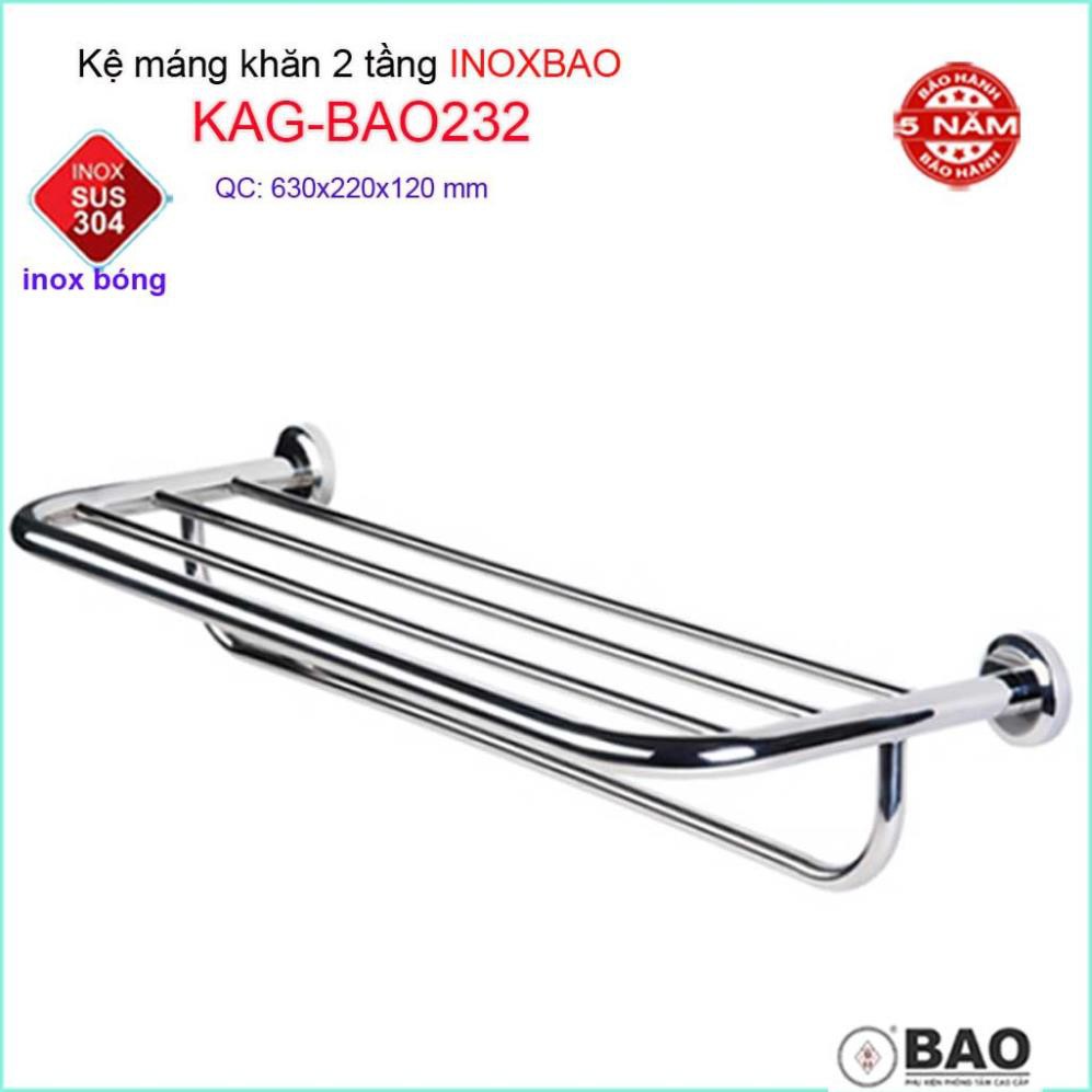 Thanh máng khăn Inox Bảo, thanh treo khăn inox 304, vắt khăn SUS304 KAG-BAO232