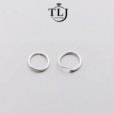 Khuyên tai bạcTLEE tròn trơn đơn giản basic TLEE JEWELRY B0324