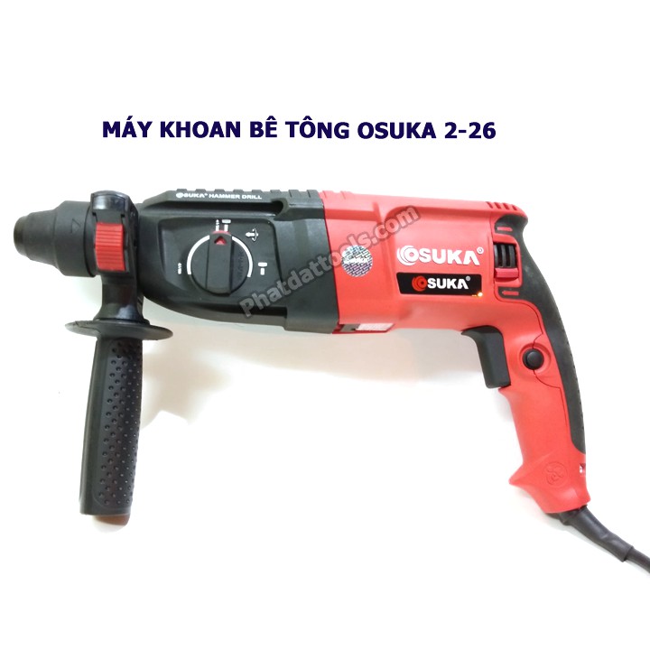 Máy khoan betong OSUKA 2-26 DRE chính hãng tặng kèm 4 mũi khoan- Công Suất 800W