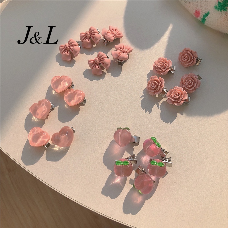 Kẹp TóC HìNh Nơ TráI Tim ĐíNh Kim Cương Giả ThờI Trang Cho Nữ