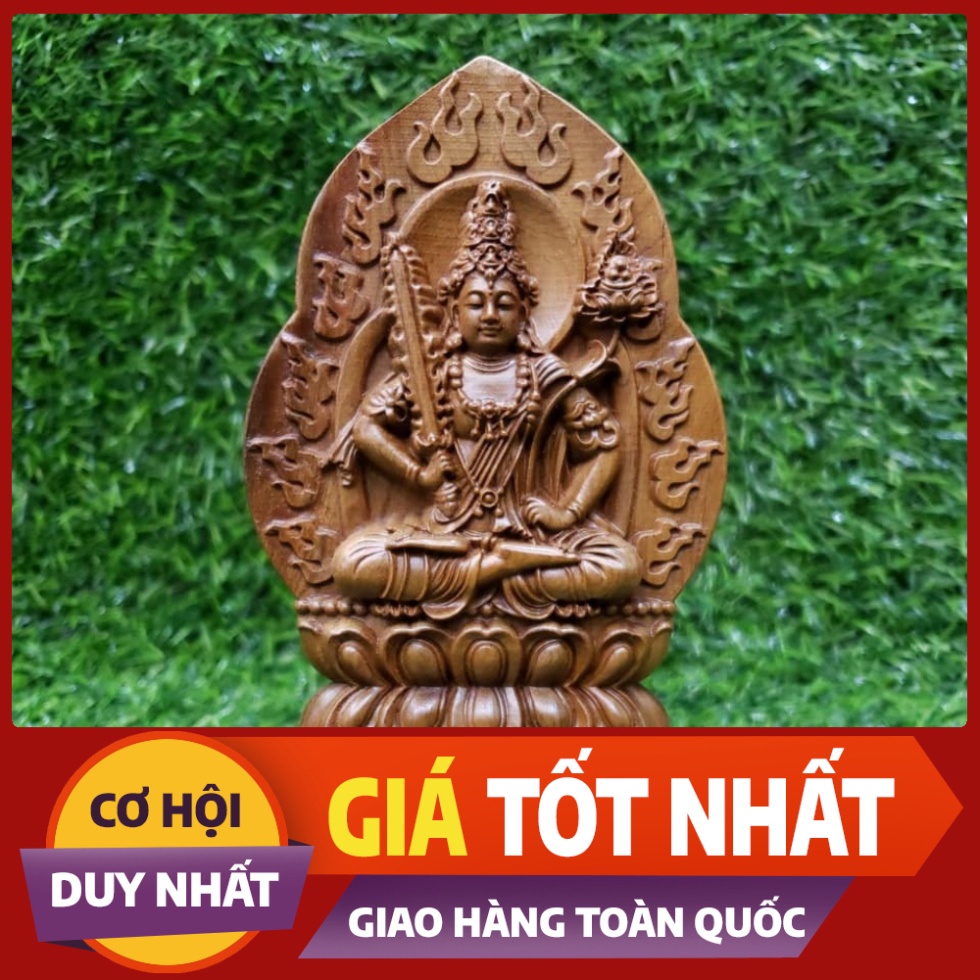 ((GIÁ GỐC )) Tượng  phật Hư Không Tạng Bồ Tát bằng gỗ bach xanh - Tuổi Sửu tuổi Dần  -TẶNG 1 VÒNG ĐEO TAY