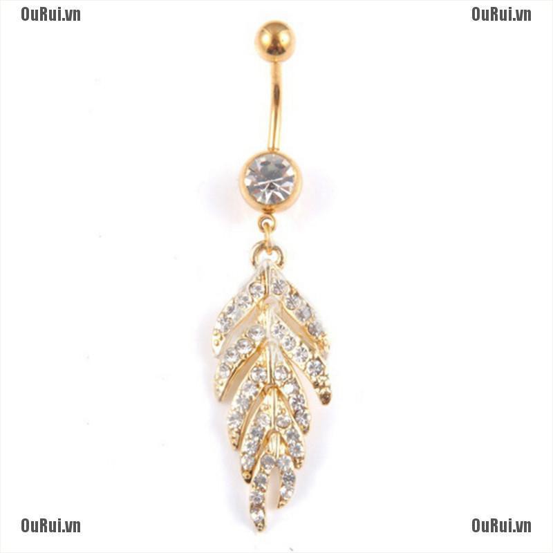 Khuyên Rốn Đính Đá Bằng Thép Y Tế Thời Trang