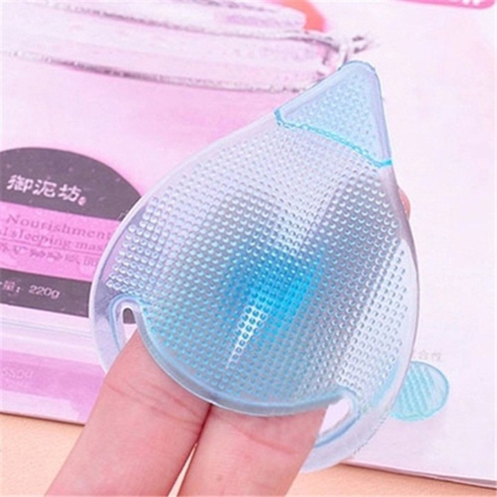Miếng rửa mặt silicon Nhật Bản Tấm pad mini hình giọt nước làm sạch tẩy da chết massage cao cấp