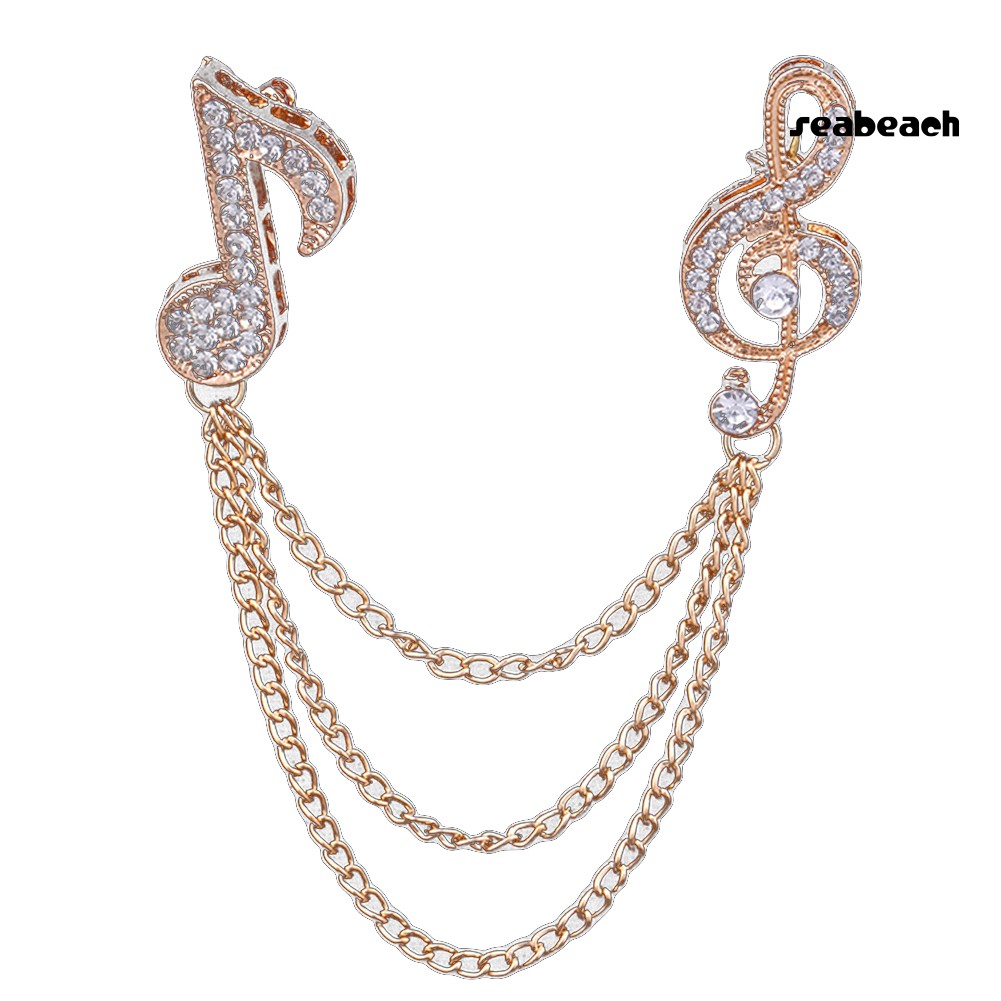 Ghim Cài Áo Hình Nốt Nhạc Đính Đá Nhân Tạo Thời Trang Cho Nữ