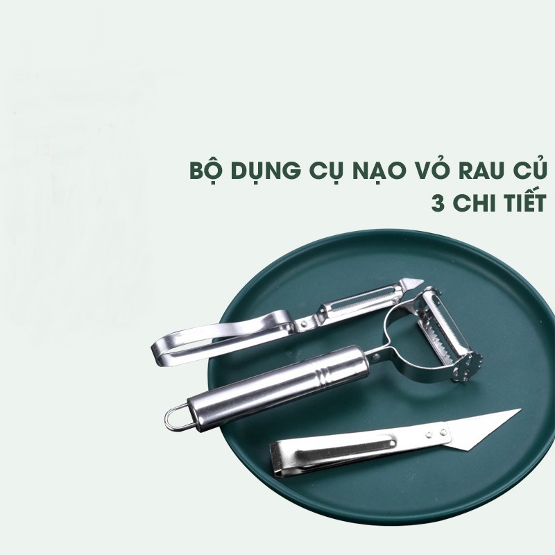 Bộ Dụng Cụ Gọt Vỏ Khoai Tây 3 Trong 1-Máy Gọt Vỏ Bằng Thép Không Gỉ Siêu Sắc Nét-Dụng Cụ Nhà Bếp Cho Rau Khoai Tây Cà