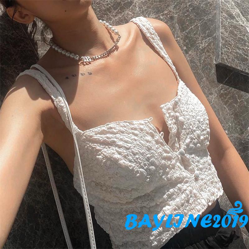 Bay-Women Vintage Sexy Low-Cut Breasted Textured Camisole