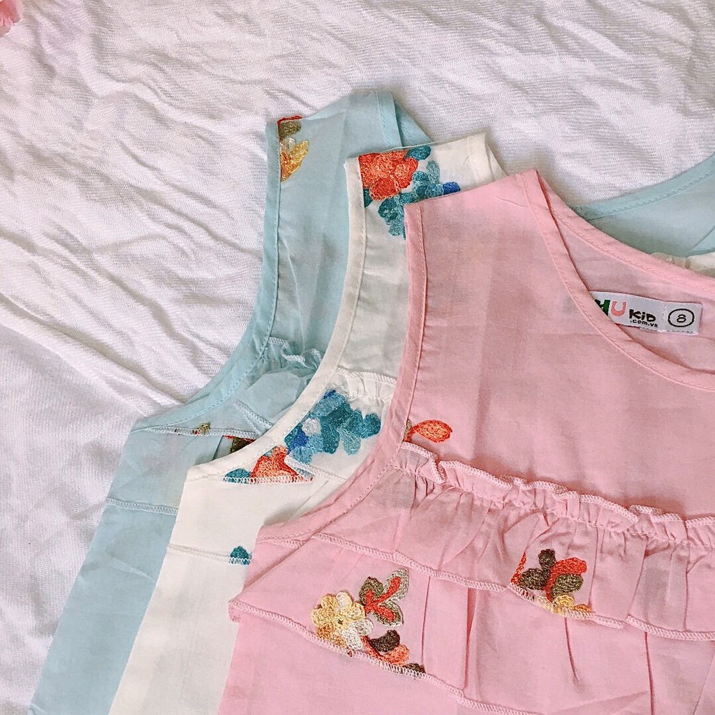 Áo Kiểu Bé Gái Sát Nách Thêu Hoa Vải Cotton mềm mịn AA014 Trang 25 Kids