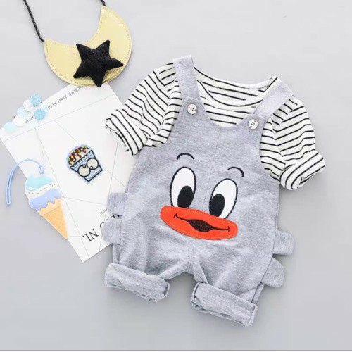 Set vịt xinh cho bé gồm áo và yếm - Chất liệu thoáng mát cho trẻ
