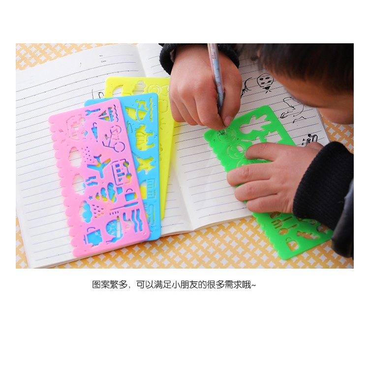 Thước kẻ in hình cho bé làm mỹ thuật, đồ dùng học sinh, họa tiết dễ thương