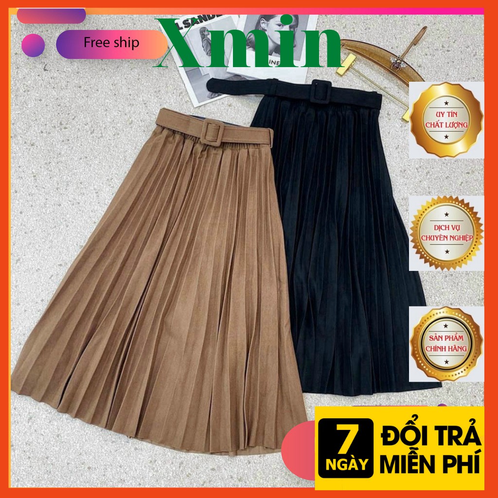 chân váy xếp ly kèm đai loại đẹp Yannan aosomiredep loại 1 giá tốt freeship50k