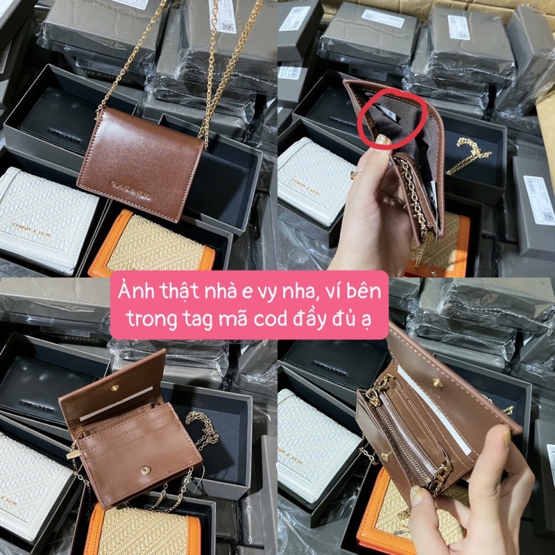 Ví cê ca kèm dây đeo chéo các bản chất da trơn + dạ + cói đan  kèm hộp 0995-1