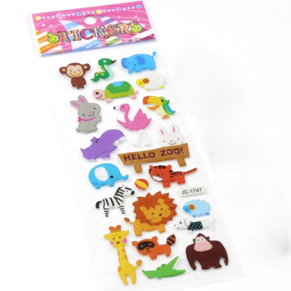 Bộ 10 tấm hình dán hoạt hình 3D màu sắc ngẫu nhiên trang trí sổ tay cho bé