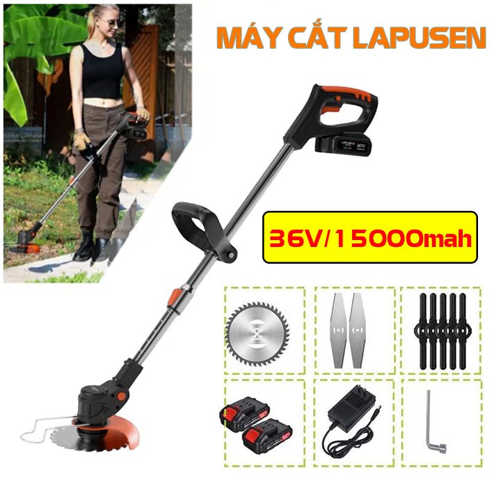 [TẶNG BỘ 8 LƯỠI] Máy cắt cỏ tỉa cành LAPUSEN - chạy pin - Máy cắt cành, cắt cỏ gia đình dùng pin, cắt cành cây, cắt bụi