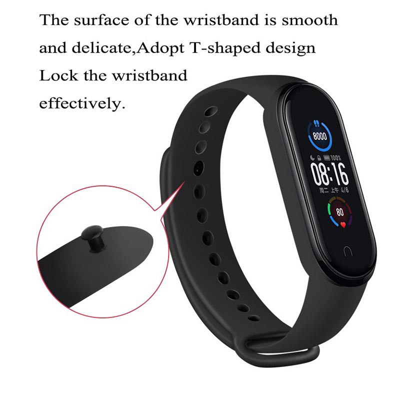 Dây Đeo Thay Thế Chất Liệu Silicon Màu Trơn Cho Xiaomi Mi Band 5 / Nfc