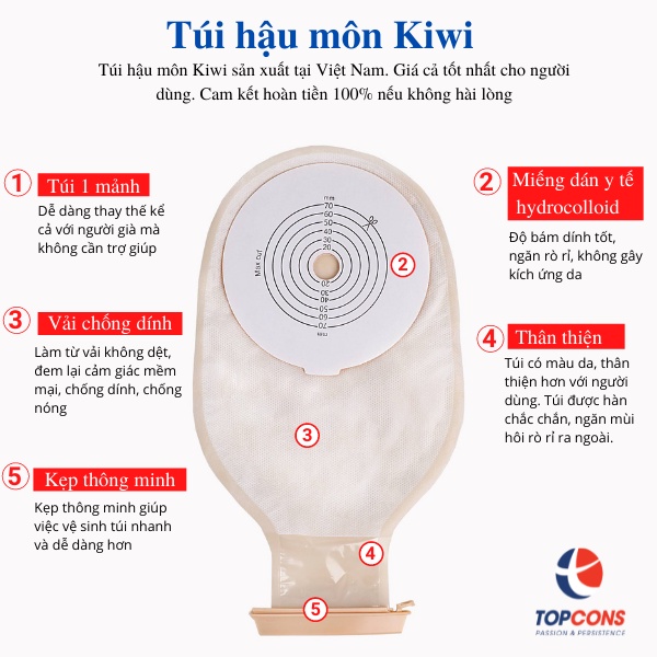 (đại lý)Túi hậu môn nhân tạo Kiwi