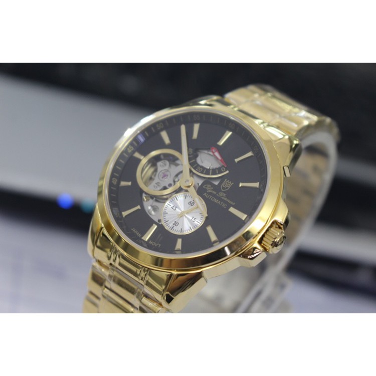 Đồng hồ nam dây kim loại mặt kính sapphire automatic Olym Pianus OP9908-88 OP9908-88