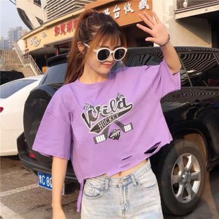 Áo thun croptop rách form chuẩn giá rẻ