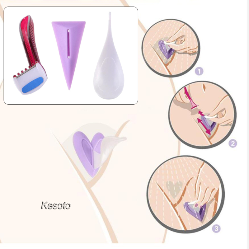 Bộ khuôn tạo hình và dao cạo tỉa lông vùng bikini tiện lợi dành cho phái nữ | WebRaoVat - webraovat.net.vn