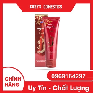Sữa rửa mặt trắng da sạch sâu giảm mụn chiết xuất hồng sâm đỏ my gold hàn quốc 130ml giúp sạch khuẩn trắng da tự nhiên
