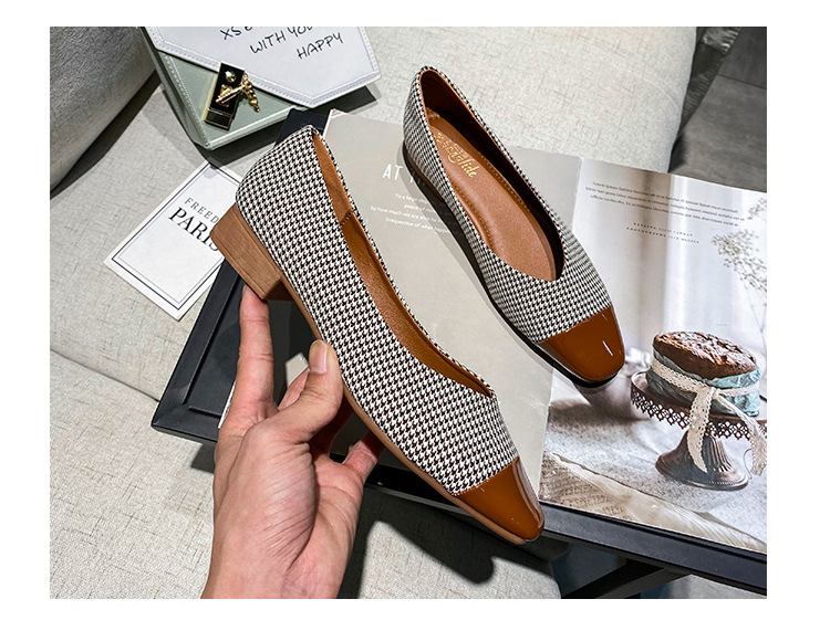 IELGY Giày búp bê mũi vuông thời trang dành cho nữ