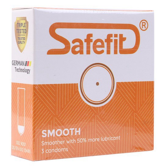 [G02] Bao cao su Siêu mỏng, Nhiều gel bôi trơn SafeFit Smooth Hộp 3 cái CON409 S013 '