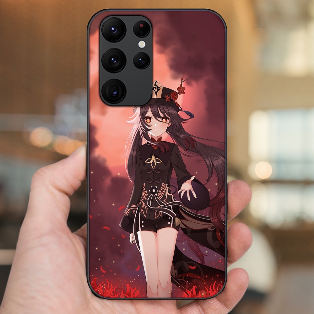 Ốp lưng Samsung S20 Ultra viền đen in hình Hutao Genshin Impact