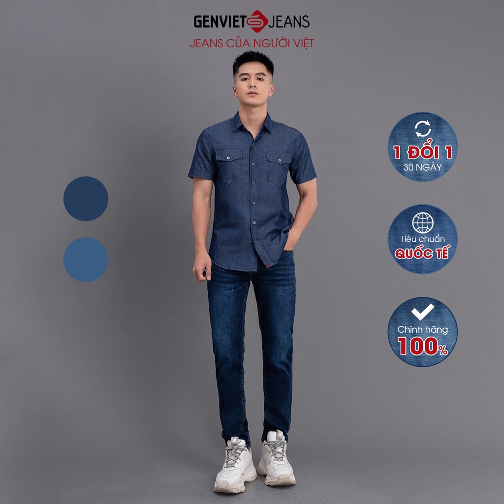 Quần Jeans Nam Genviet Bò Denim Cao Cấp Ống Col Cơ Bản D1103J2220