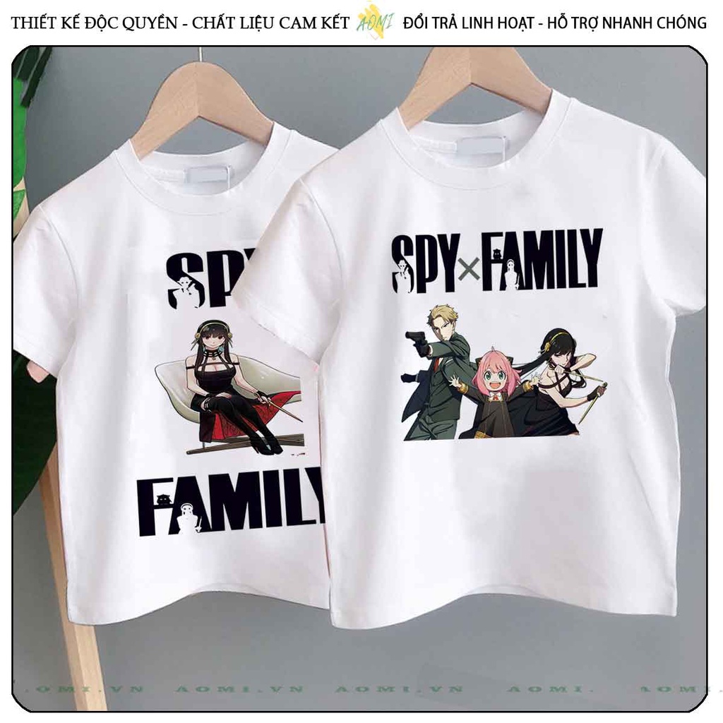 ÁO THUN UNISEX family X spy PHÔNG TRẮNG TAY NGẮN NAM NỮ GIA ĐÌNH CẶP ĐÔI SIZE TRẺ EM BÉ TRAI GÁI AOMIVN