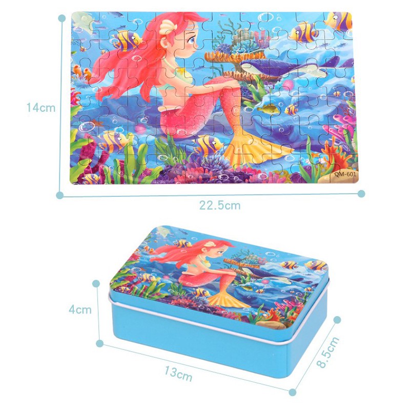 Tranh ghép 60 miếng có hộp sắt cho bé phát triển trí tuệ