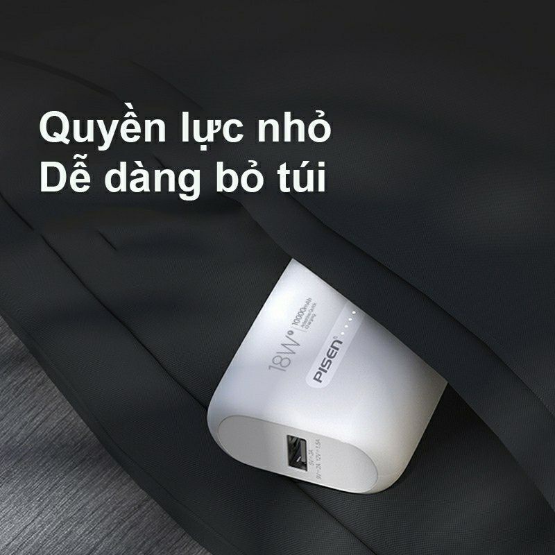 Sạc Dự Phòng Pinsen Siêu Nhỏ 10000mah, Sạc Nhanh 18w