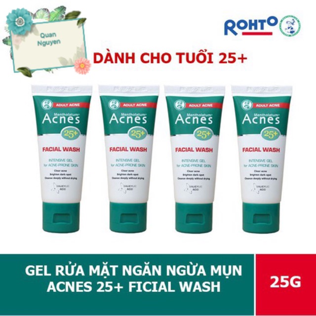 [ Hàng Mẫu Dùng Thử ] Gel Rửa Mặt Ngăn Ngừa Mụn  Acnes 25+ Facial 25g