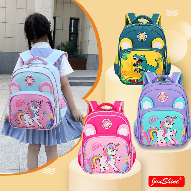 Ba Lô Đi Học In Hình Chú Ngựa Pony Phản Quang Siêu Nhẹ Kích Thước 36cm Chống Thấm Nước Cho Bé