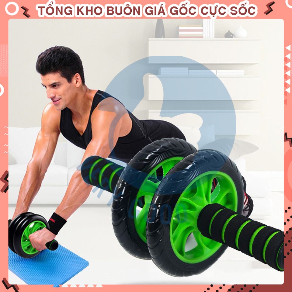 Con lăn dụng cụ máy tập cơ bụng gym nam nữ tay vai thể hình dục tại nhà tặng kèm thảm