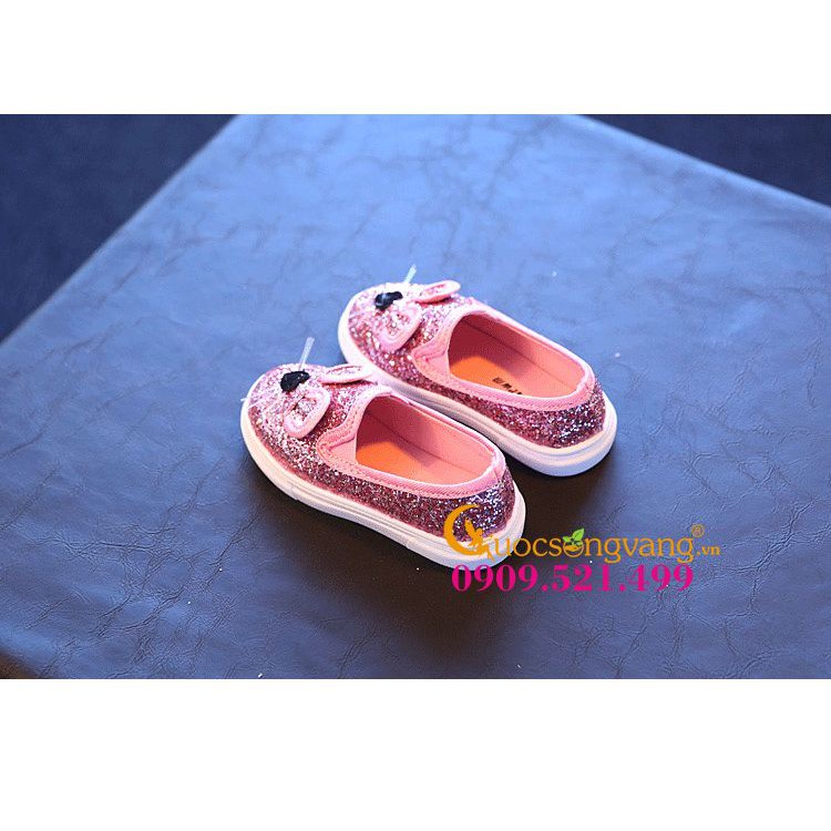 Giày dép bé gái giày bé gái đẹp màu hồng đính kim sa hình chuột GLG033 Cuocsongvang