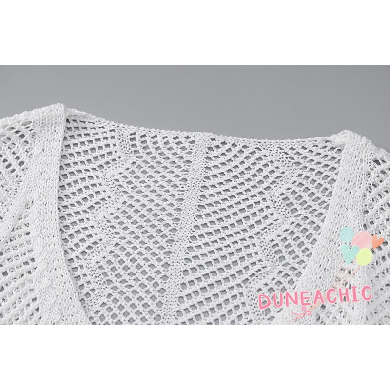 DUNEA Áo Khoác Cardigan Dệt Kim Dài Tay Phối Dây Thắt Thời Trang Dành Cho Nữ