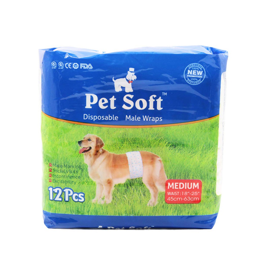 GIAO HÀNG HỎA TỐC -Bỉm chó đực Pet Soft - Bịch 12 miếng - ZIPPOPET SHOP