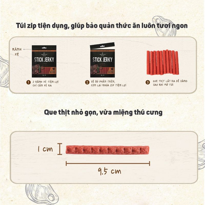 BOWWOW Beef Stick Jerky 90g ( Thịt bò que )