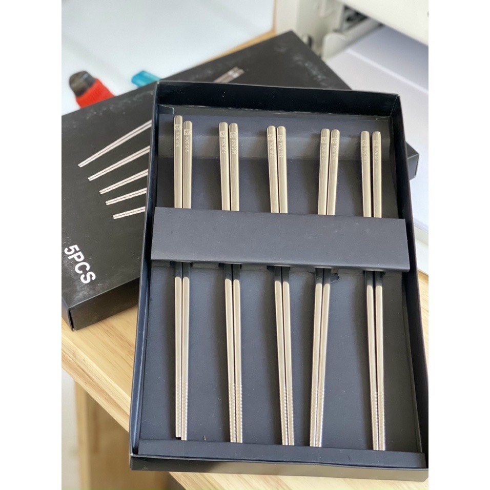 HỘP SET 5 ĐÔI ĐŨA INOX Hãng Zwilling Của Đức Siêu Hót Hít
