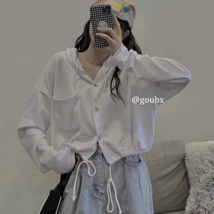 Áo Khoác Nữ Tay Dài Có Nón Thời Trang Hàn Quốc