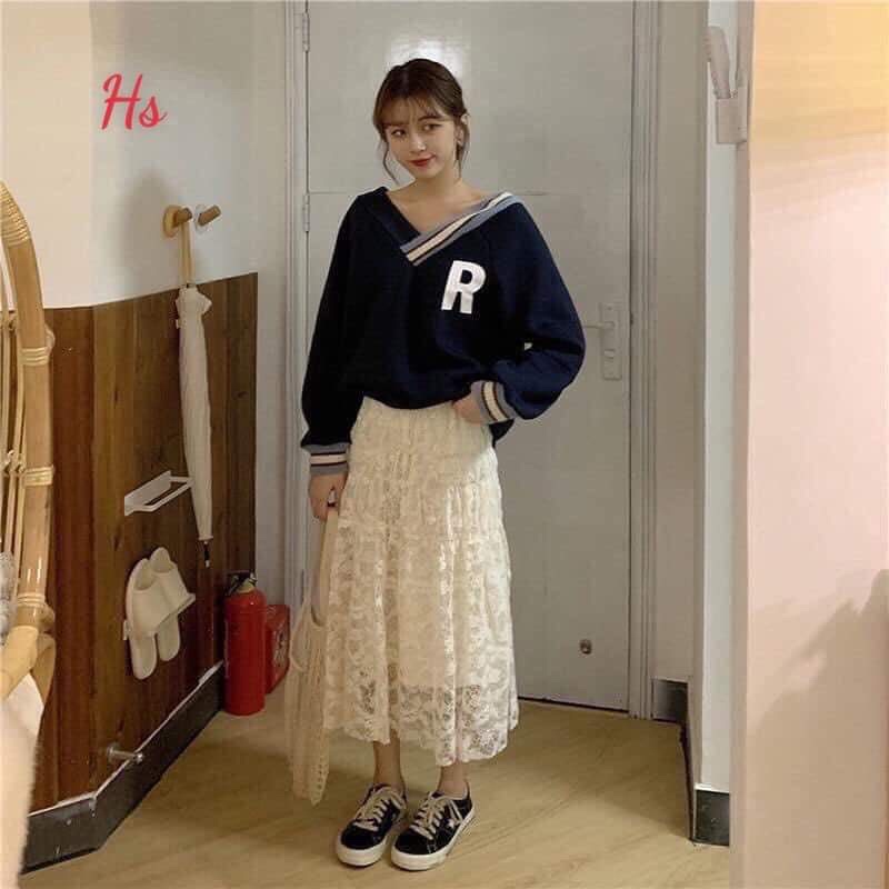 Áo thu đông nam nữ , áo sweater form rộng nam nữ dài tay phối chữ R 3 màu Freeship | BigBuy360 - bigbuy360.vn