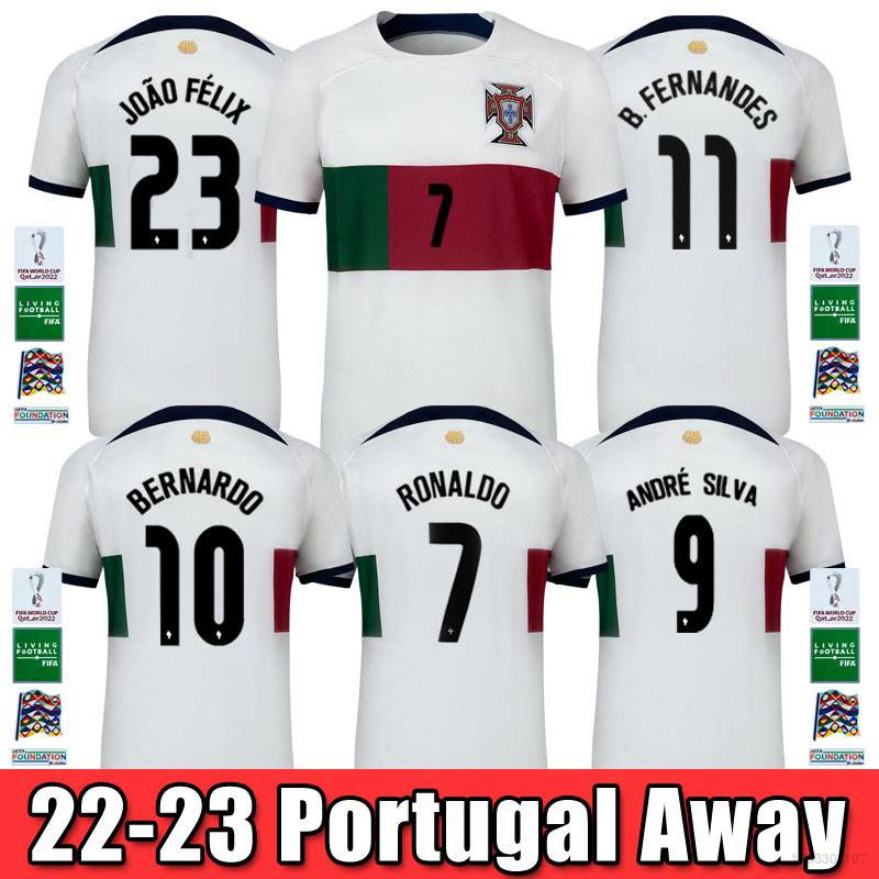 Áo Thun Bóng Đá 22-23 World Cup Bồ Đào Nha Bernardo Silva B Fernandes Felix Ronaldo Dễ Thương