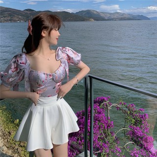 Áo Satin Hoa - Quần Váy XÒe