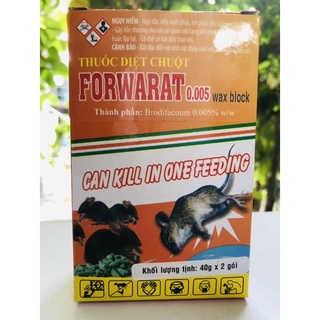 THUỐC DIỆT CHUỘT FORWARAT 0.005% 40gram - Sử dụng ngay, không cần trộn mồi, An toàn cho người và vật nuôi